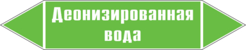 Маркировка трубопровода "деионизированная вода" (пленка, 507х105 мм) - Маркировка трубопроводов - Маркировки трубопроводов "ВОДА" - Магазин охраны труда и техники безопасности stroiplakat.ru